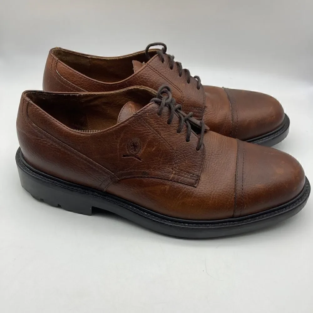 Tommy Hilfiger Men’s Oxford Brown Leather Shoes Size 9,5